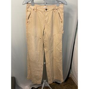 PacSun Carpenter Pants Khaki‎ Beige Utility Wide Leg Workwear Casual Trousers 27